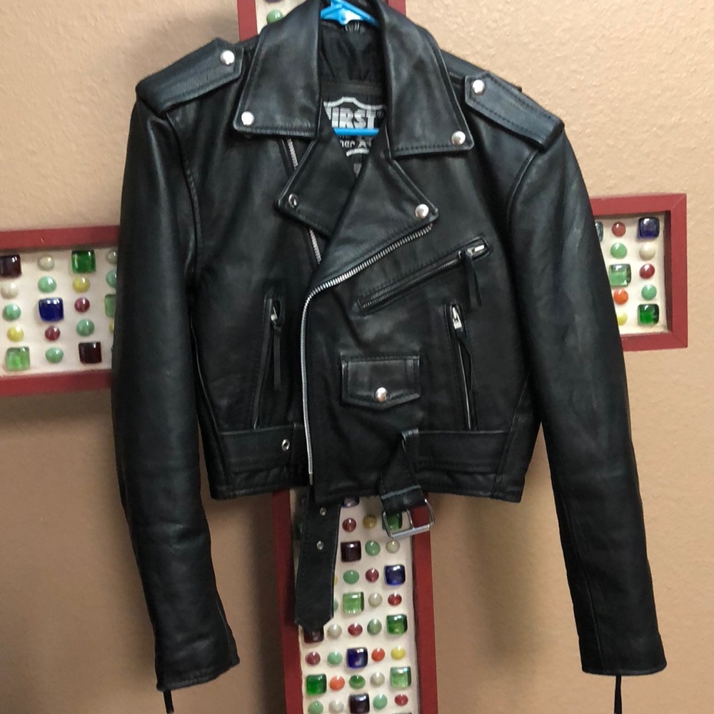 Leather moto Jacket small  $100.00
